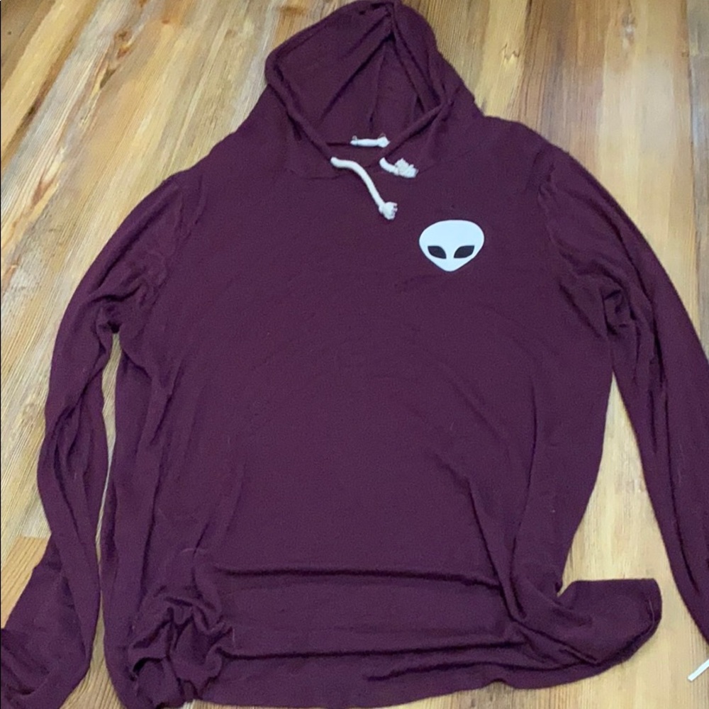 Maroon alien Hoody shirt